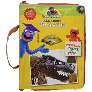 SESAME STREET Board Book + CD All About Dinosaurs Fossils Facts Fun learn aloud